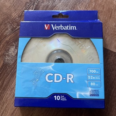Verbatim CDR Recordable Discs - 700 MB, 52X, 10 pack, NEW