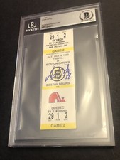 Beckett Auto Adam Oates Hat Trick Full Ticket 10/9/93 Bruins Quebec + 2 Assists