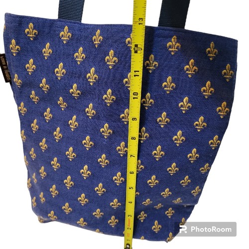 Borsa tote bag tracolla libro arazzo blu tessuto in fiandra belga regalo - Foto 8 di 11