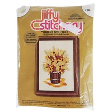 1975 Embroidery Crewel Craft Sewing Kit Wheat Floral Bouquet 286 Sunset Designs