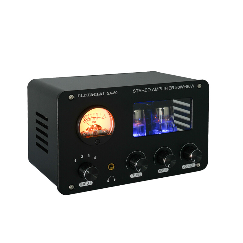 HiFi Vacuum Tube Amplifier 4 Way Audio Selector Box Headphone Amp w/VU Meter