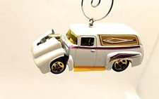 1956 Ford Panel Delivery Wagon Christmas Ornament 1:64 White