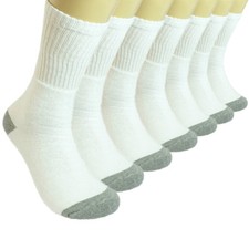 Wholesale Lot Crew Men Sports 2 Tones White Socks Cotton Long Size 9-11 10-13