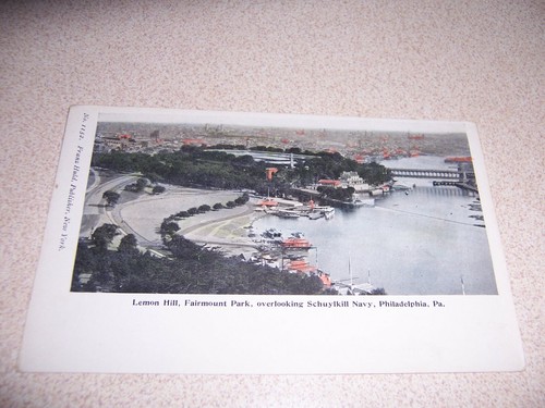 c.1900 OVERLOOKING SCHUYLKILL NAVY YARD, PHILADELPHIA PA. ANTIQUE POSTCARD