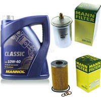 MANN-FILTER Inspektionspaket 5L Mannol Classic 10W-40 FüR Mercedes-Benz 190 E