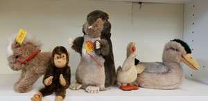LOT-OF-FIVE-Vintage-STEIFF-animals