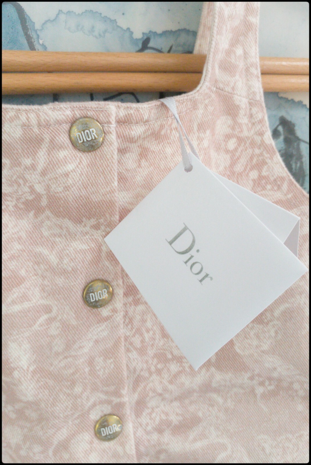 Christian Dior Pinafore Dress Girl 8 years Pink with Ivory Toile de Jouy Print image 9