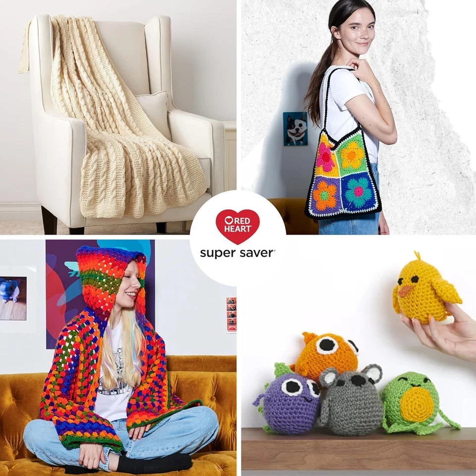 Hilo de brezo gris Red Heart Super Saver - Paquete de 3 paquetes, Foto 4 de 4