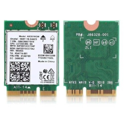 Intel WiFi 6 AX201NGW NGFF M.2 WLAN WiFi Card BT5.2 Bluetooth 2.4Gbps 802.11ax