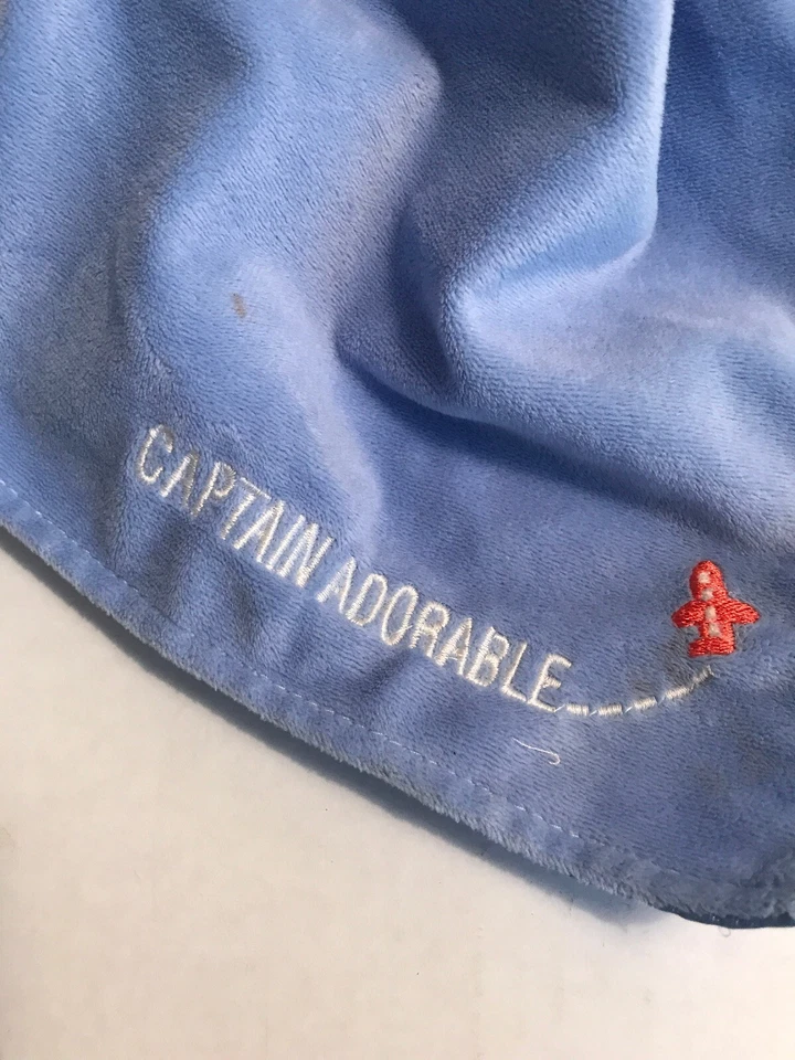 Child Of Mine Carters Captain Adorable Blue Lovey Blanket Rattle Monkey ~Flaw - Image 4 of 4