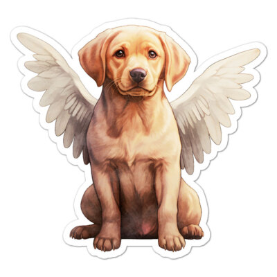 Labrador Retriever Angel, Vinyl Decal Sticker, Indoor Outdoor, 3 Sizes, #9776