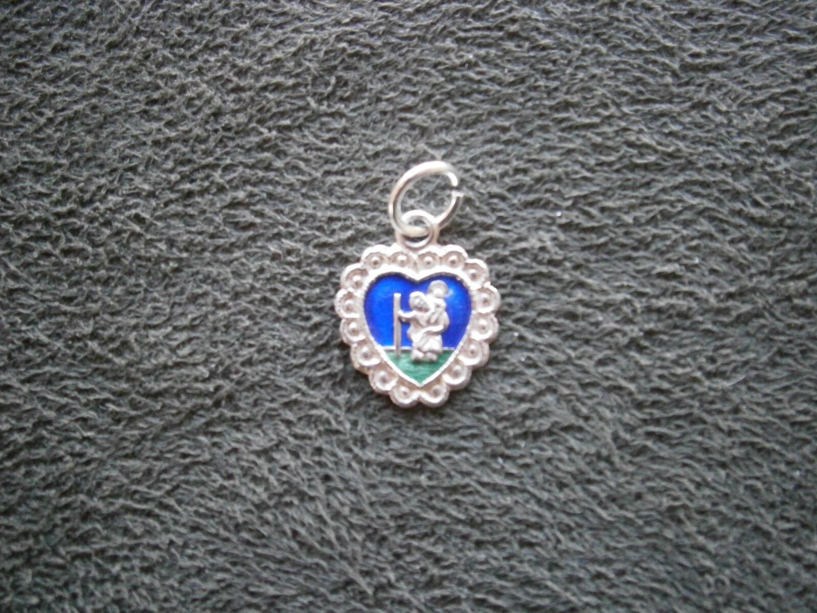 TINY St Christopher Sterling Silver & Enamel Hear… - image 5