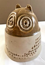 MCM David Gil early Bisque/Brown SMALL OWL BANK - excellent condition