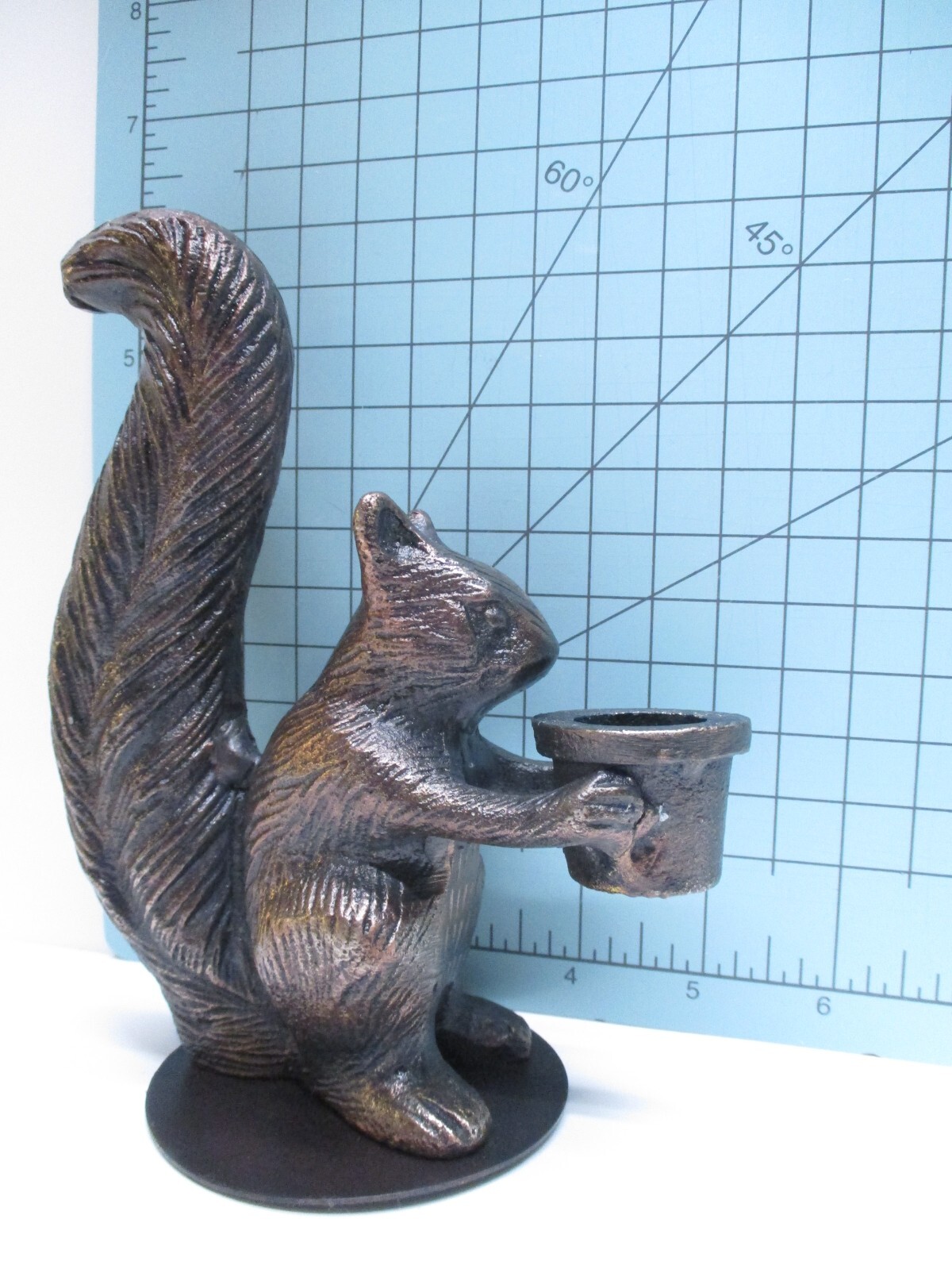 World Market Antique Bronze Squirrel Taper Candle Holder Animals Wildlife Nature