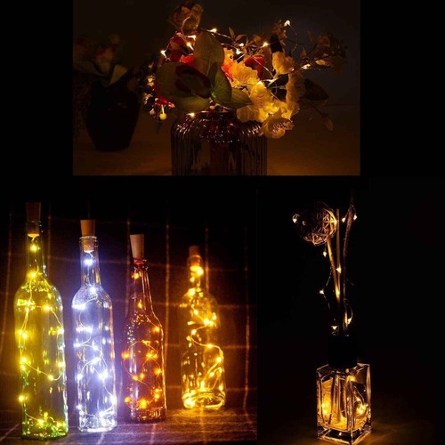 6PCS Solar Wine Bottle Cork Shape Lights 10/20LED Night Fairy String Light Lamp - Picture 8 of 14