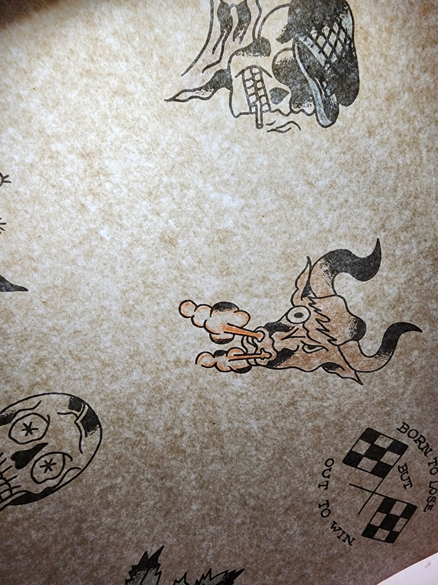 ORIGINAL Vintage Early Spaulding & Rogers Shop Used Tattoo Flash