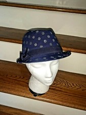 CHILDREN'S PLACE est 1989 Cobalt Blue Gold Polka Dot Girls Fedora Hat NWT tb62