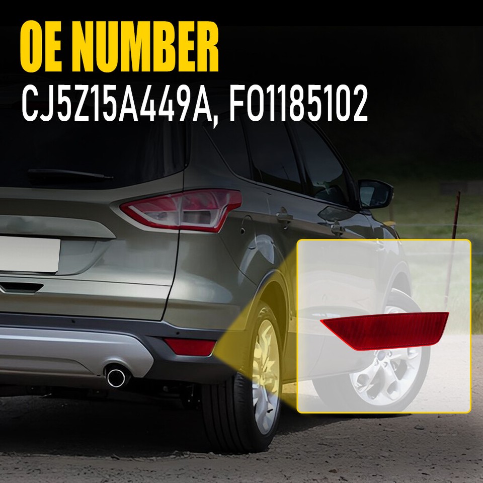 Red?Lens Right Passenger Side Bumper Reflector Cover For 20132019 Ford