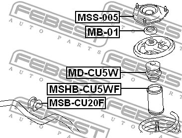 MSHB-CU5WF FEBEST Protective Cap/Bellow, shock absorber for MITSUBISHI,MITSUBISH