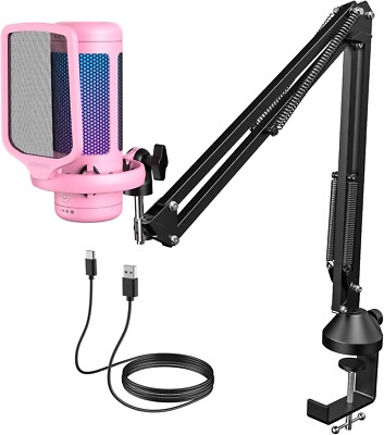 TONOR TC310 RGB-Gaming-Mikrofon  mit Mikrofonarm   Perfekt für Gaming etc