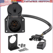 4pin To 7way Round Blade Trailer Adapter With Mounting Bracket 16awg Copper Wire 4pin To 7way Round Blade Trailer Adapter With Mounting Bracket 16awg Copper Wire