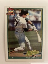 Jose Canseco 1991 Topps #700 Oakland Athletics Baseball card