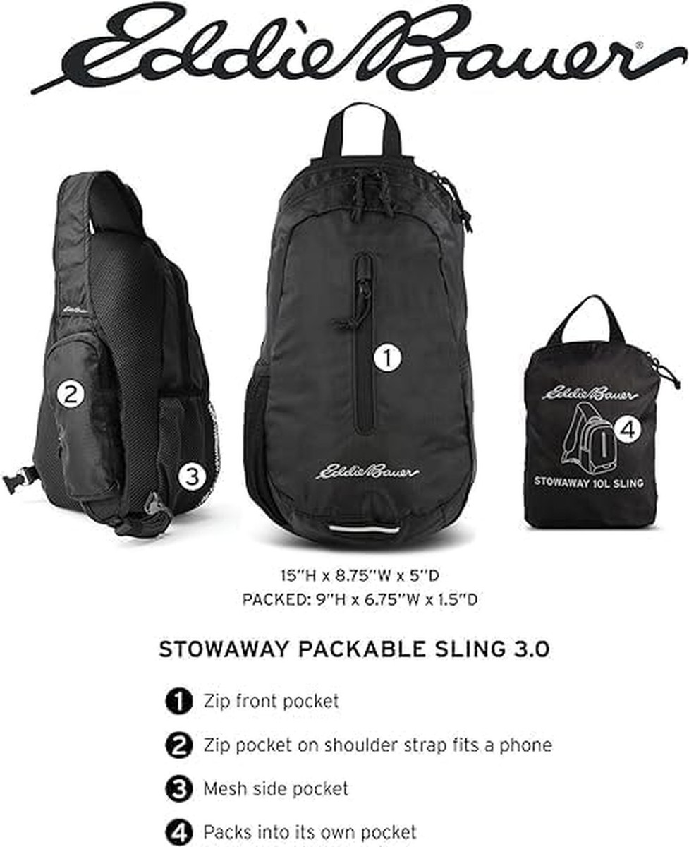 Amazon Eddie Bauer Stowaway Packable Sling Bag Blue Eddie Bauer