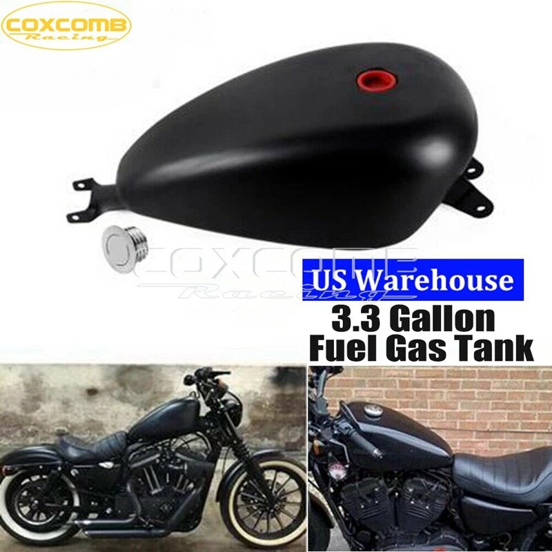 3.3 Gallon Fuel Gas Tank EFI Black for 04 06 Harley Sportster XL 883 1200 Custom