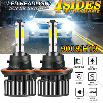 2Side H13 9008 LED Headlight Bulb 10000W 1000000LM Hi/Lo Beam Super Bright White - Foto 8