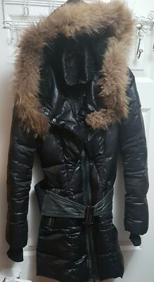 LMC Real Fur Down Jacket Sz. S Duck Feathers Not Mackage Puffer Asiatic Raccoon