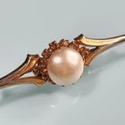 Vintage Brooch Pin Gold Tone Imitated Pearl Costume Jewelry