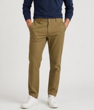 NWT Chaps 36x30 Everyday Performance Chino Pants Slim Tapered Tan Golf Trousers
