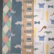 Wrapping Paper for Dad – 4 Designs, 3 Sheets, 12 total (20x28 in)
