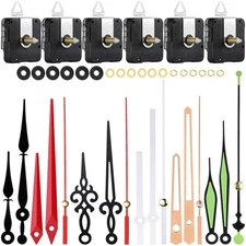 Versatile 6-Piece Long Shaft Clock Parts Set with Silent Mechanism for Crafts