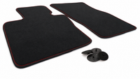 FußMatten FüR Mini F55 F56 F57 JCW Velours Schwarz / Rot Premium Matte Set Klett