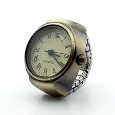 Vintage Punk Finger Watch Mini Elastic Strap Alloy Watches Couple Rings Jewelry