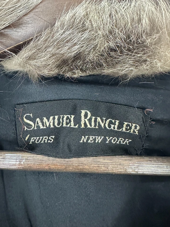 Abrigo Samuel Ringler Piel Penny Lane Mediano Marrón Piel Zorro Borde Cinturón De Colección Años 70 Foto 2 de 4