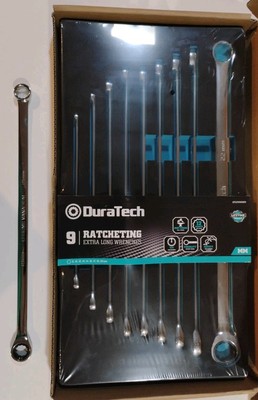 	DURATECH Extra Long Ratcheting Wrench Set Metric 9-Piece with EVA Tool Organ...