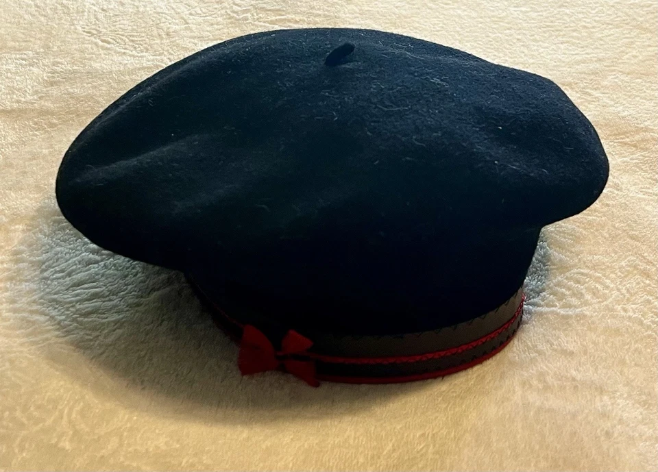 Vintage ~ VERITABLE BERET SUPER BASQUE NOIR Impermeable Pure Lane - Image 2 of 4