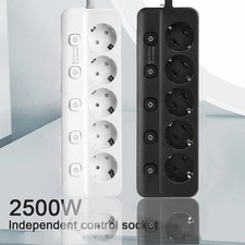 Power Strip EU Plug Extension Cord with Switch Multi Socket Surge Protector Adap