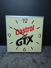 Vintage Castrol Gtx Motor Oil Garage Clock As Is For Repair