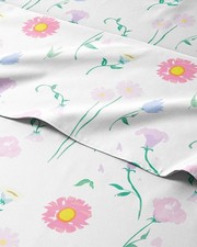 Kids Twin XL Size Floral Bed Sheets - 3 Piece Floral Sheet Set - Flower Theme...
