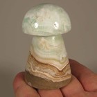 2.5" CARIBBEAN CALCITE MUSHROOM Carved Polished Standup Stone - Afghanistan — photo 2