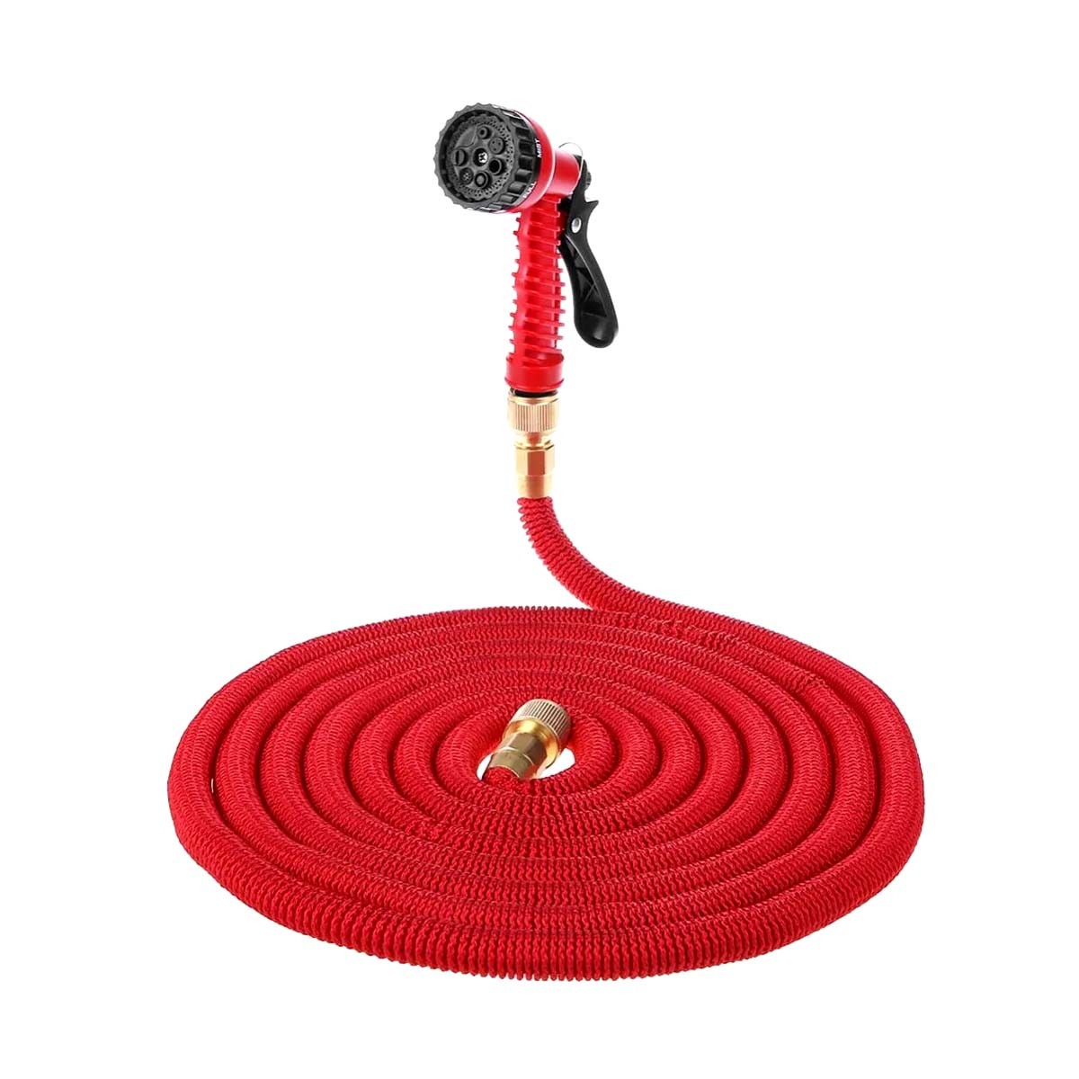 Tuyau d'arrosage flexible Avizar rouge de 100m pour grand jardin et voiture