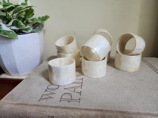 Set of 9 Vintage Mother of Pearl Shell Napkin Rings