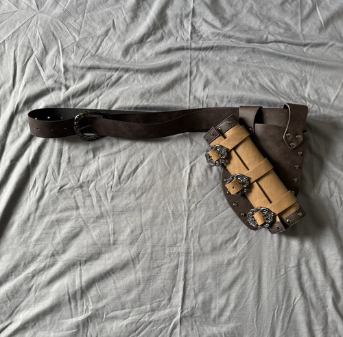 Pirate Sword Belt with Coin Pouch Set - Brown and Black Costume Accessory