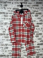 Old Navy Printed Gender-Neutral Button-Front Pajama Set for Kids - Red XXL