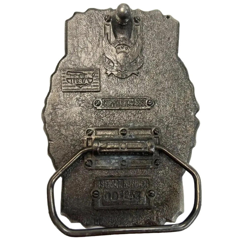 Hebilla de cinturón vintage de águila calva Great American Buckle Co años 80 QD1243 metal Foto 4 de 4