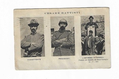 original postcard CESAR BAPTISTI fighter prisoner extreme outrage
