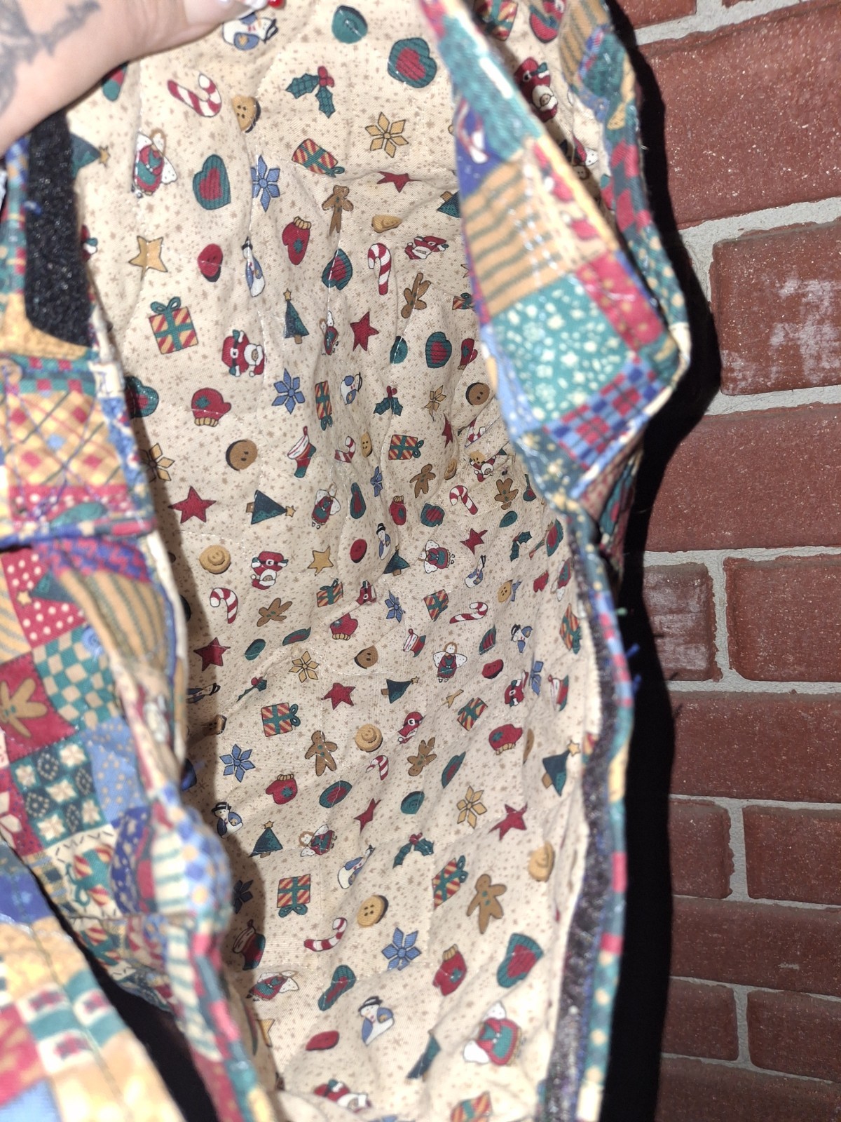 Christmas patchwork shoulder bag Multi-coloured p… - image 3